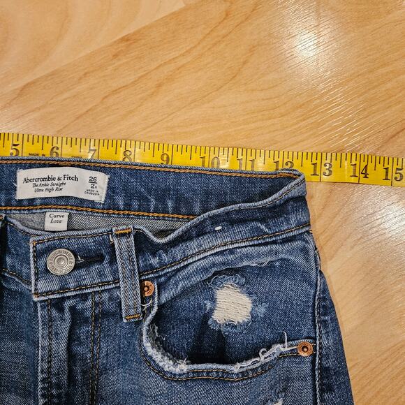 Abercrombie & Fitch Jeans Womens 2 The Ankle Straight Ultra High Rise Curve Love - Picture 2 of 12